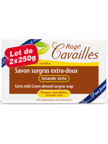 Rogé Cavailles Savon Surgras Extra-Doux Amande  Verte Lot de 2
